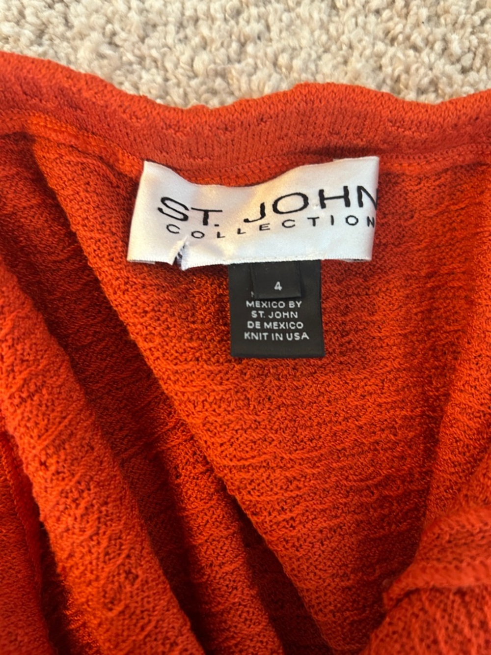 St. John Red Short-Sleeve Bouclé Blazer & Skirt Set - Picture 5 of 5